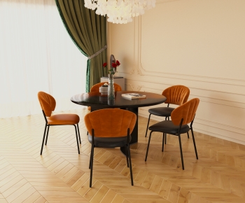 法式圆形餐桌椅-ID:210171949