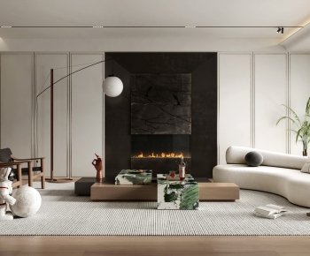 Modern Wabi-sabi Style A Living Room-ID:314290054