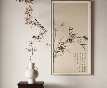 新中式花瓶花艺，挂画-ID:775721199