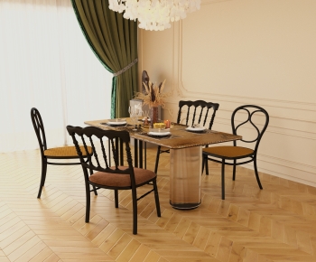 French Style Dining Table And Chairs-ID:964282991
