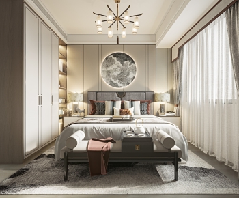 New Chinese Style Bedroom-ID:679280889