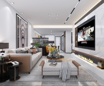 Modern A Living Room-ID:666266925