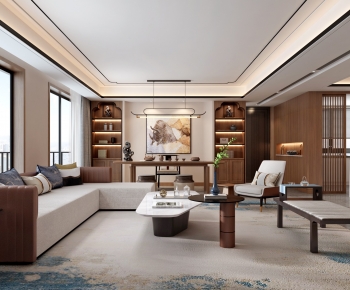 New Chinese Style A Living Room-ID:826086041