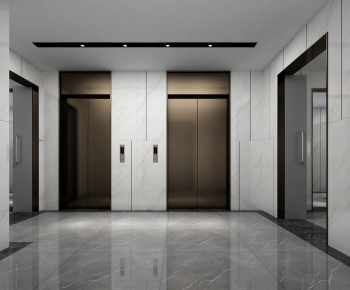 Modern Office Elevator Hall-ID:128549109