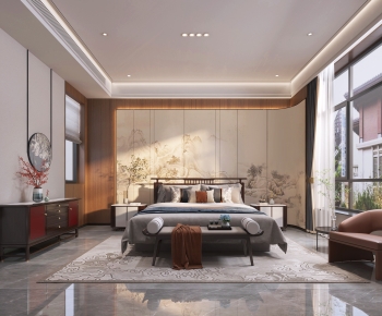 New Chinese Style Bedroom-ID:873373993