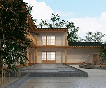 新中式建筑外观庭院/景观-ID:641596089