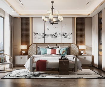 New Chinese Style Bedroom-ID:992290979