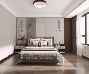 New Chinese Style Bedroom-ID:340869428