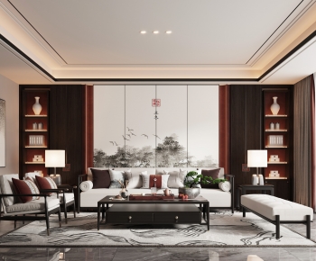 New Chinese Style A Living Room-ID:131938937