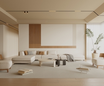 Modern Wabi-sabi Style A Living Room-ID:844084984