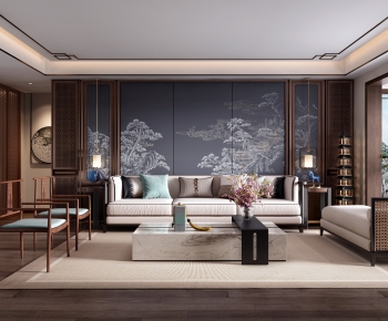 New Chinese Style A Living Room-ID:206379958