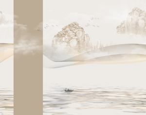 中式拼色山水-ID:142024042