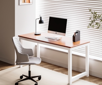 Modern Computer Desk And Chair-ID:989309077