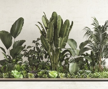 现代植物堆3D模型
