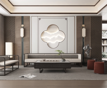 New Chinese Style A Living Room-ID:368979019