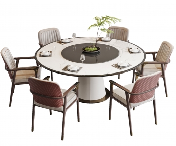新中式圆形餐桌椅-ID:278450972