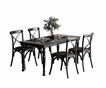 American Style Dining Table And Chairs-ID:131340039