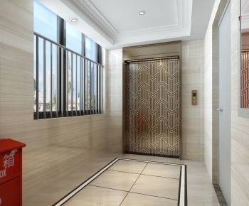 Modern Office Elevator Hall-ID:917433988