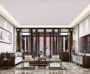 New Chinese Style A Living Room-ID:541774038
