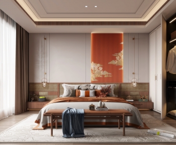New Chinese Style Bedroom-ID:611537931