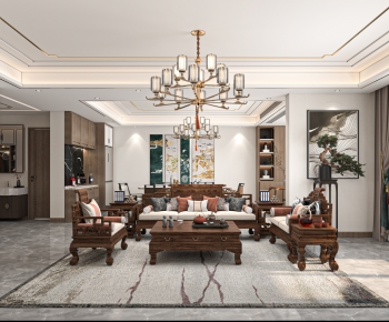 Chinese Style A Living Room-ID:523881919