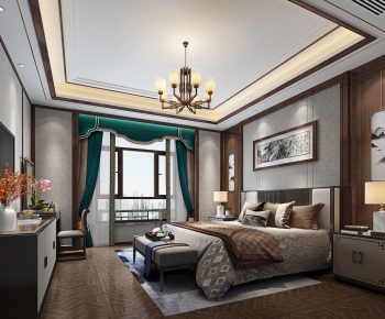 New Chinese Style Bedroom-ID:389749057