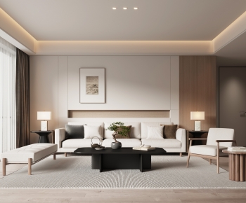 New Chinese Style A Living Room-ID:661875963