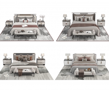 New Chinese Style Double Bed-ID:669148926