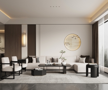 New Chinese Style A Living Room-ID:242243054