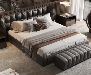 Modern Double Bed-ID:525062084