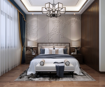 New Chinese Style Bedroom-ID:613476047