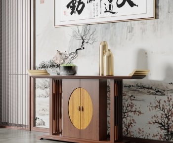 New Chinese Style Entrance Cabinet-ID:584886077