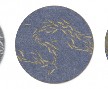 新中式圆形地毯-ID:890496026