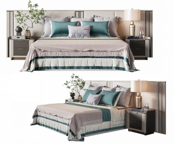 New Chinese Style Double Bed-ID:532711988