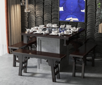 New Chinese Style Dining Table And Chairs-ID:578686004