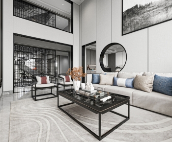 New Chinese Style A Living Room-ID:843359952