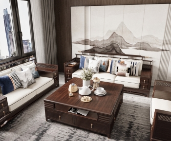 New Chinese Style Sofa Combination-ID:322732935