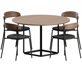 Industrial Style Dining Table And Chairs-ID:315771101