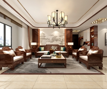 Chinese Style A Living Room-ID:744205009