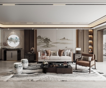 New Chinese Style A Living Room-ID:777983906