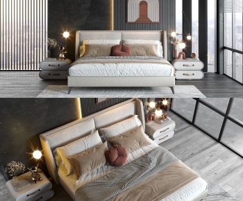 Modern Double Bed-ID:232333909