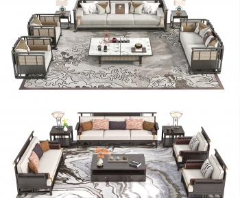 New Chinese Style Sofa Combination-ID:379807954
