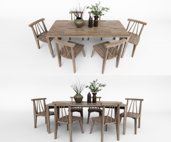 Wabi-sabi Style Dining Table And Chairs-ID:150856972
