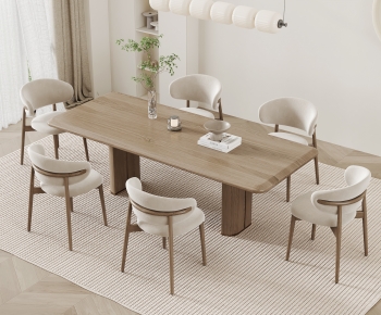 Wabi-sabi Style Dining Table And Chairs-ID:909049995