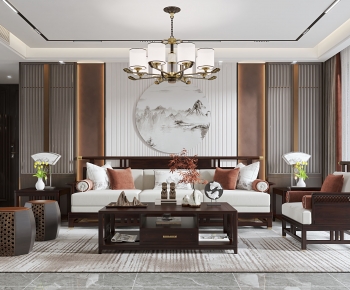 New Chinese Style A Living Room-ID:794953111