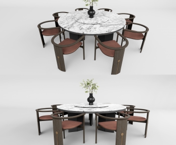 新中式圆形餐桌椅-ID:527057895