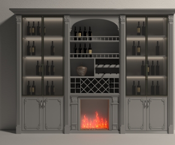 Simple European Style Wine Cabinet-ID:672357083