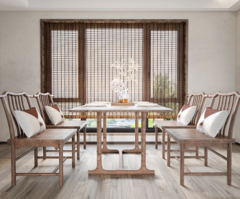 New Chinese Style Dining Table And Chairs-ID:163233042
