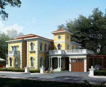 Simple European Style Villa Appearance-ID:494642976
