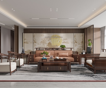 New Chinese Style A Living Room-ID:454299499